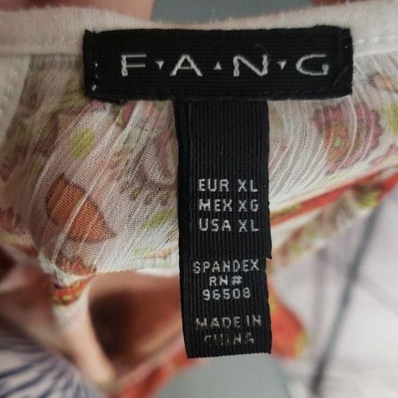 FANG Fall Floral Print Scoop Neck XL Blouse‎ - Picture 8 of 8